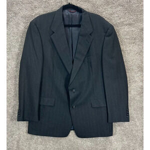 Hart Schaffner‎ & Marx Blazer Mens 46R Gray Stripe Wool Jacket Sport Coat